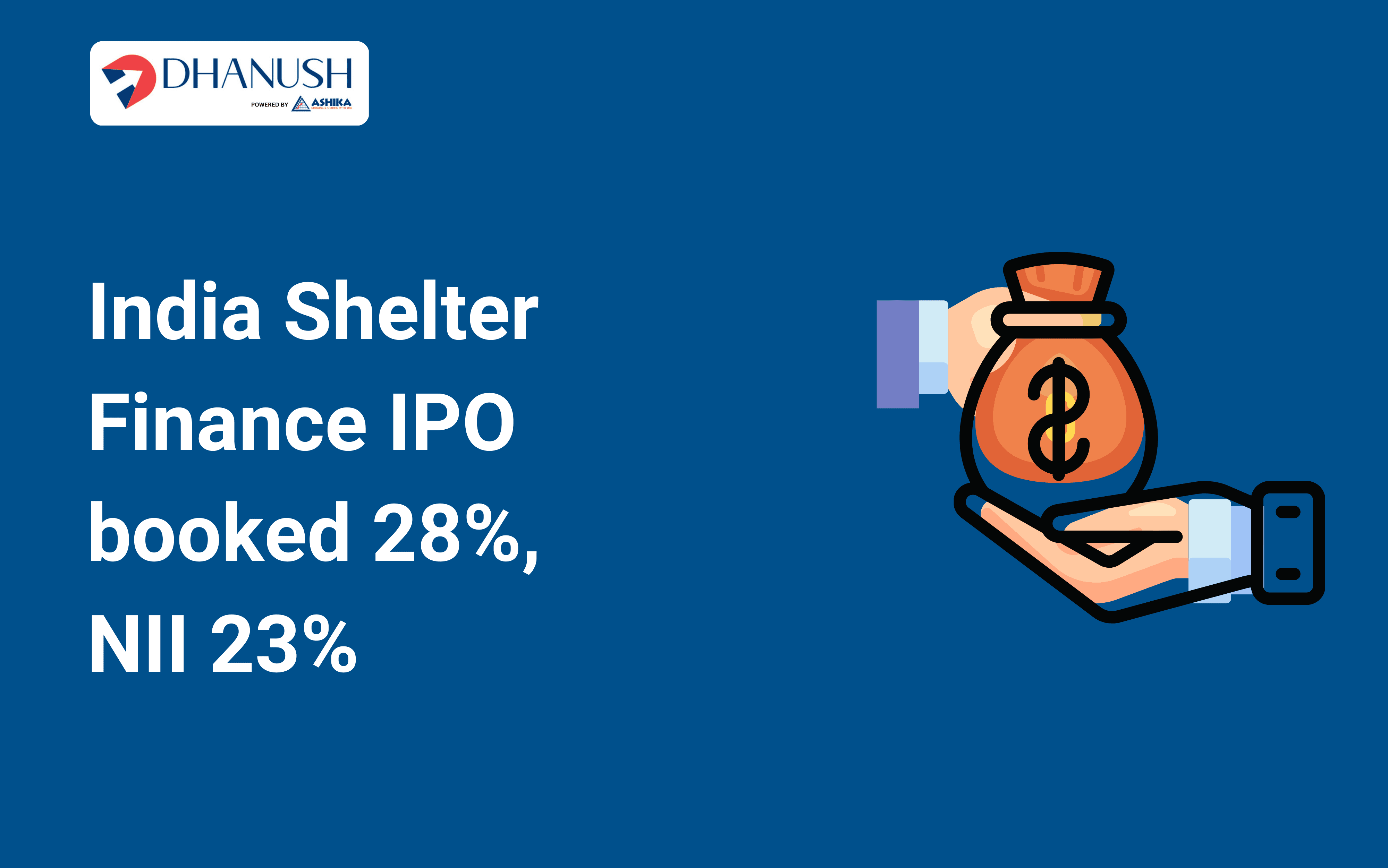 India Shelter Finance IPO booked 28%, NII 23%