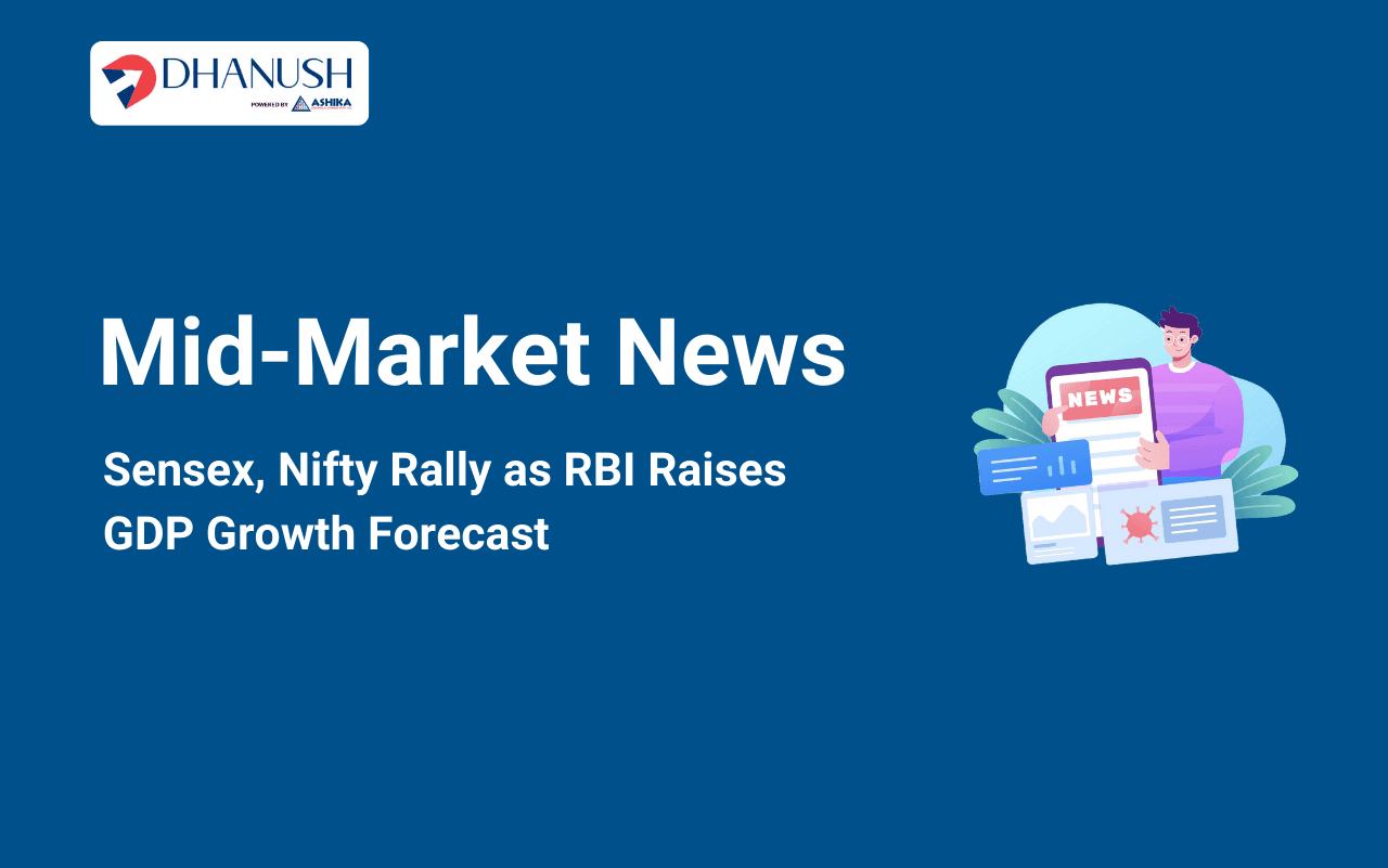 Sensex, Nifty Rally as RBI Raises GDP Growth Forecast