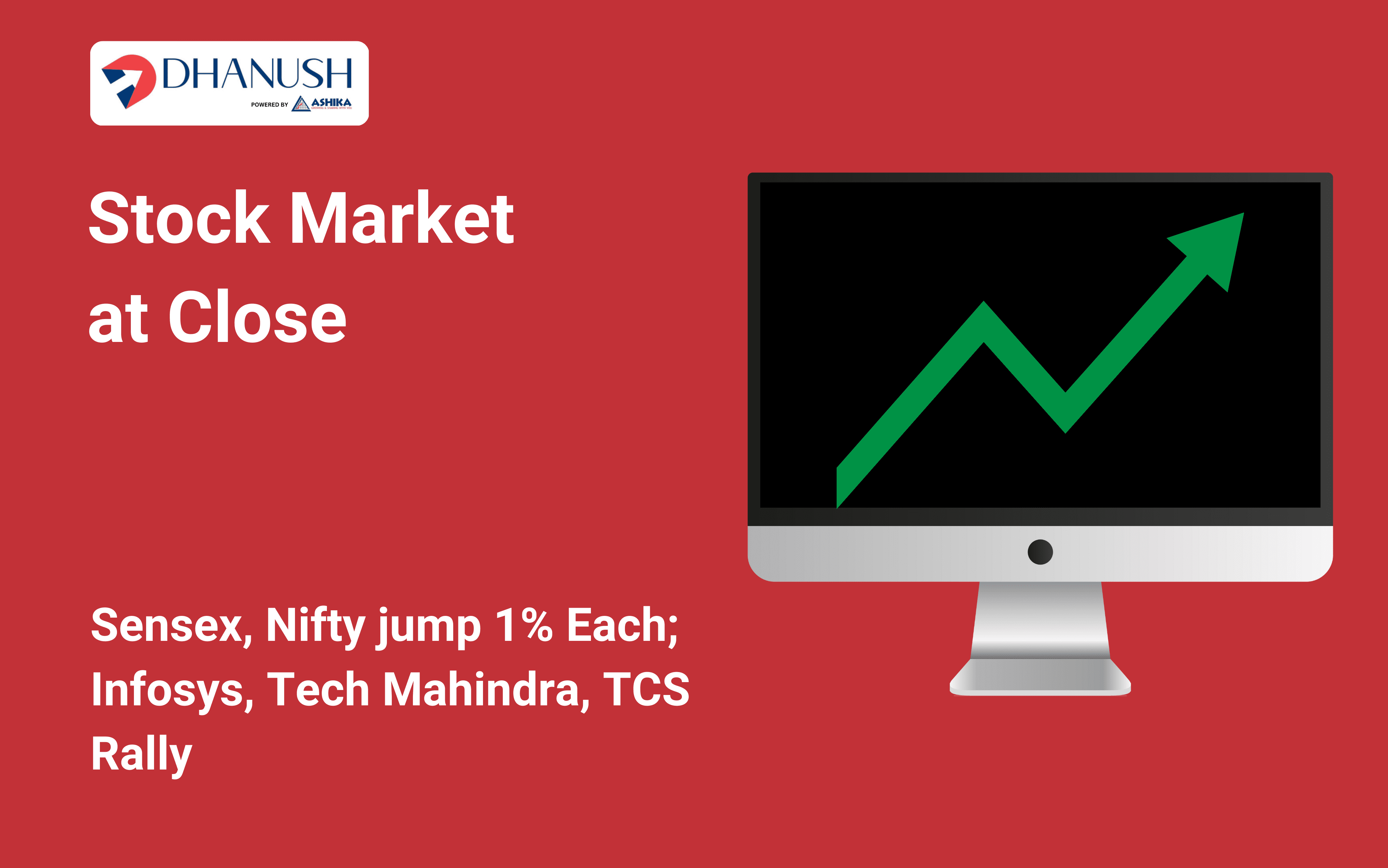 Stock Market at Close: Sensex, Nifty jump 1% Each; Infosys, Tech Mahindra, TCS Rally