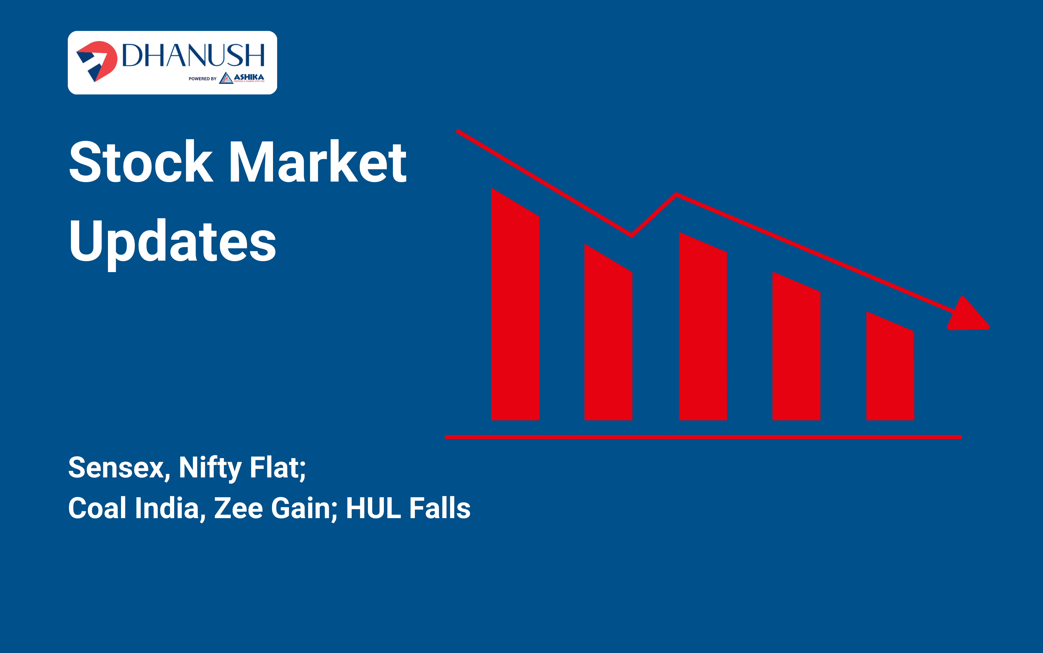 Stock Market Updates: Sensex, Nifty Flat; Coal India, Zee Gain; HUL Falls