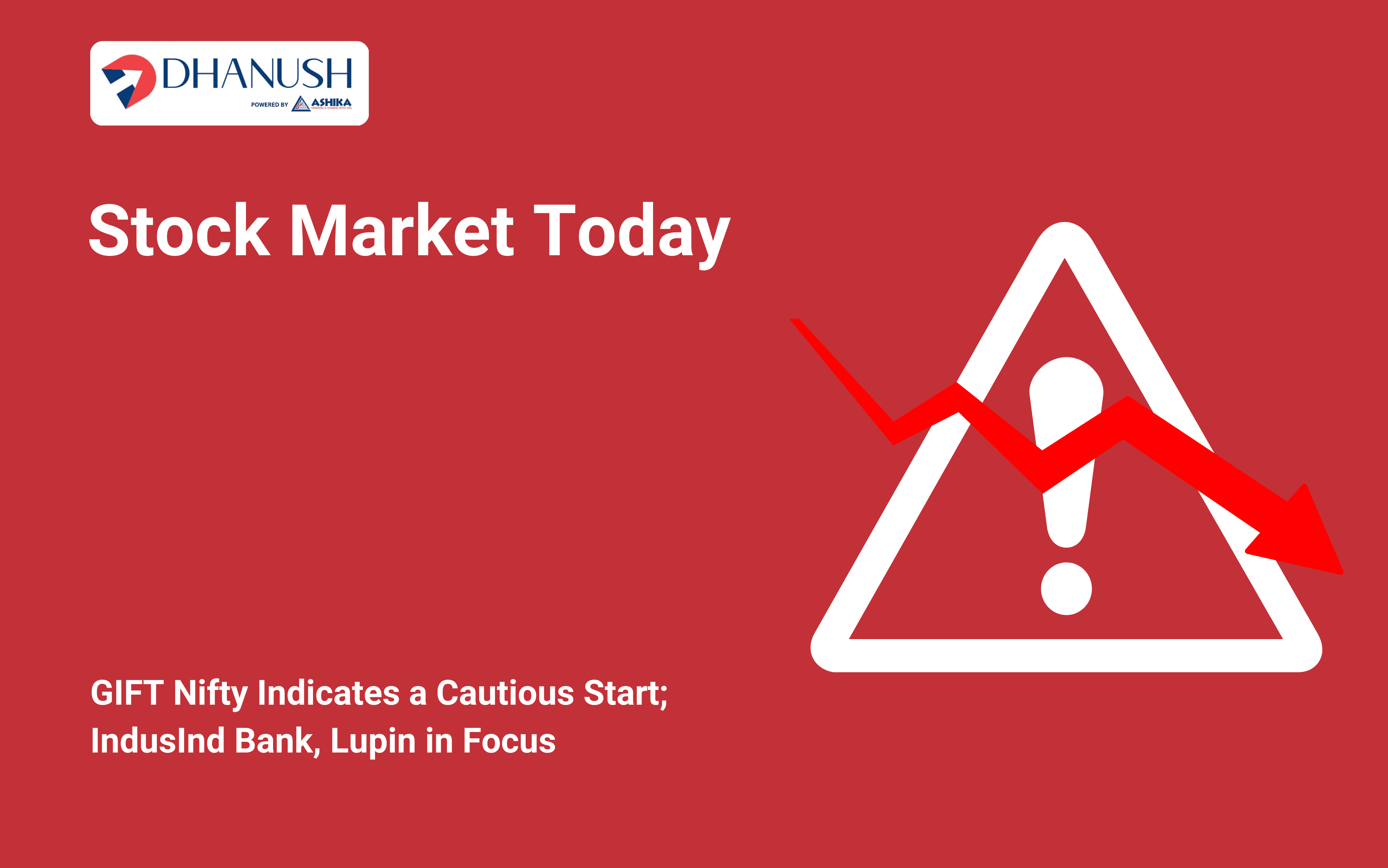 Stock Market Today: GIFT Nifty Indicates a Cautious Start; IndusInd Bank, Lupin in Focus