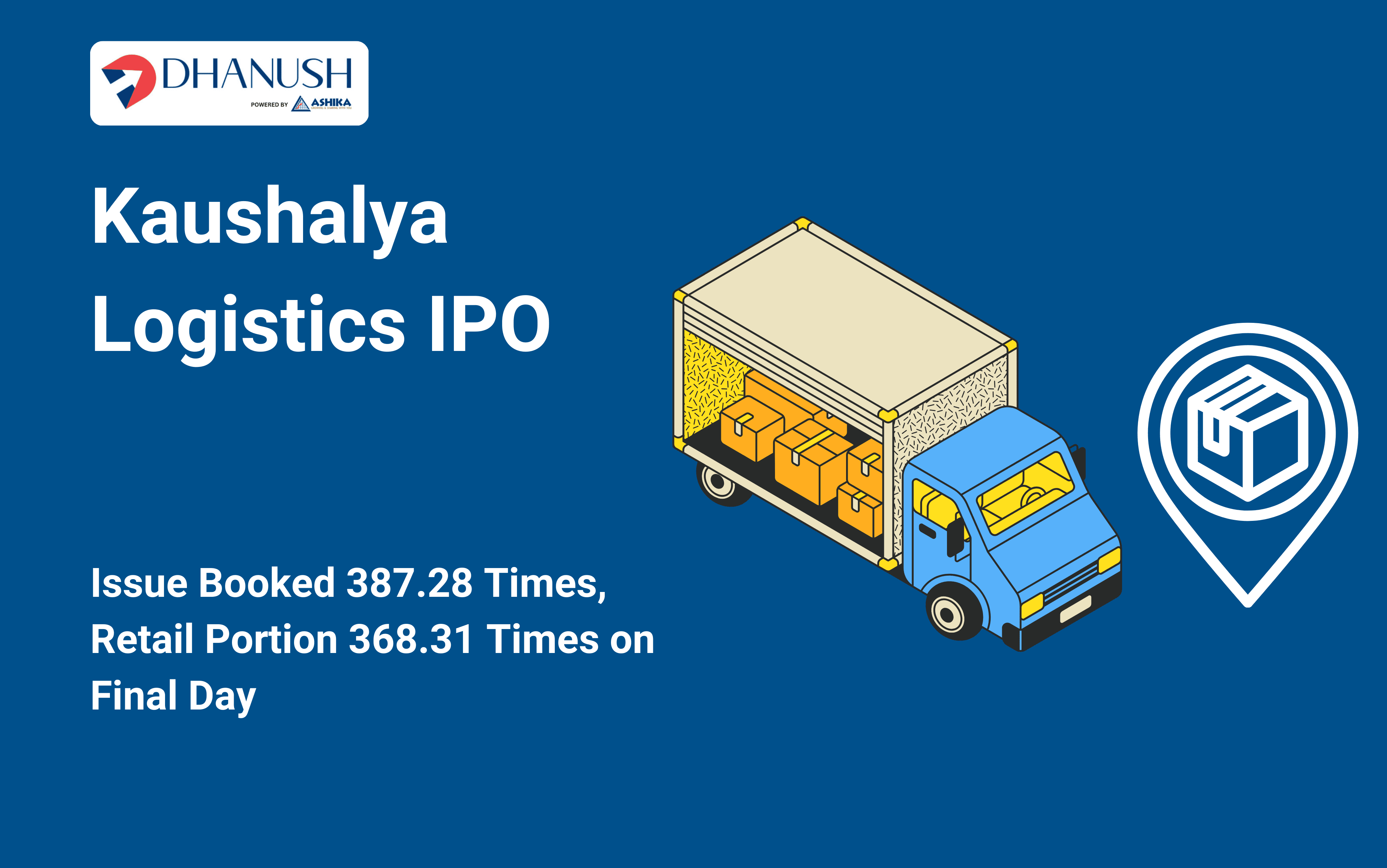 Kaushalya Logistics IPO: Issue Booked 387.28 Times, Retail Portion 368.31 Times on Final Day