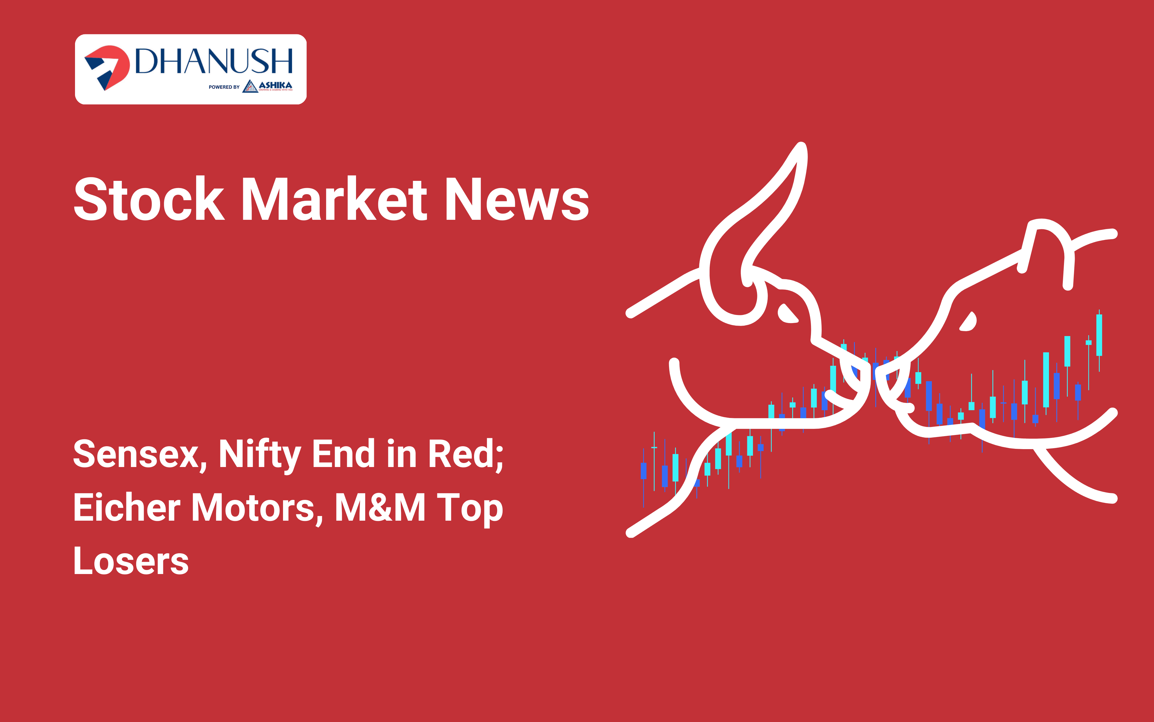 Stock Market News: Sensex, Nifty End in Red; Eicher Motors, M&M Top Losers