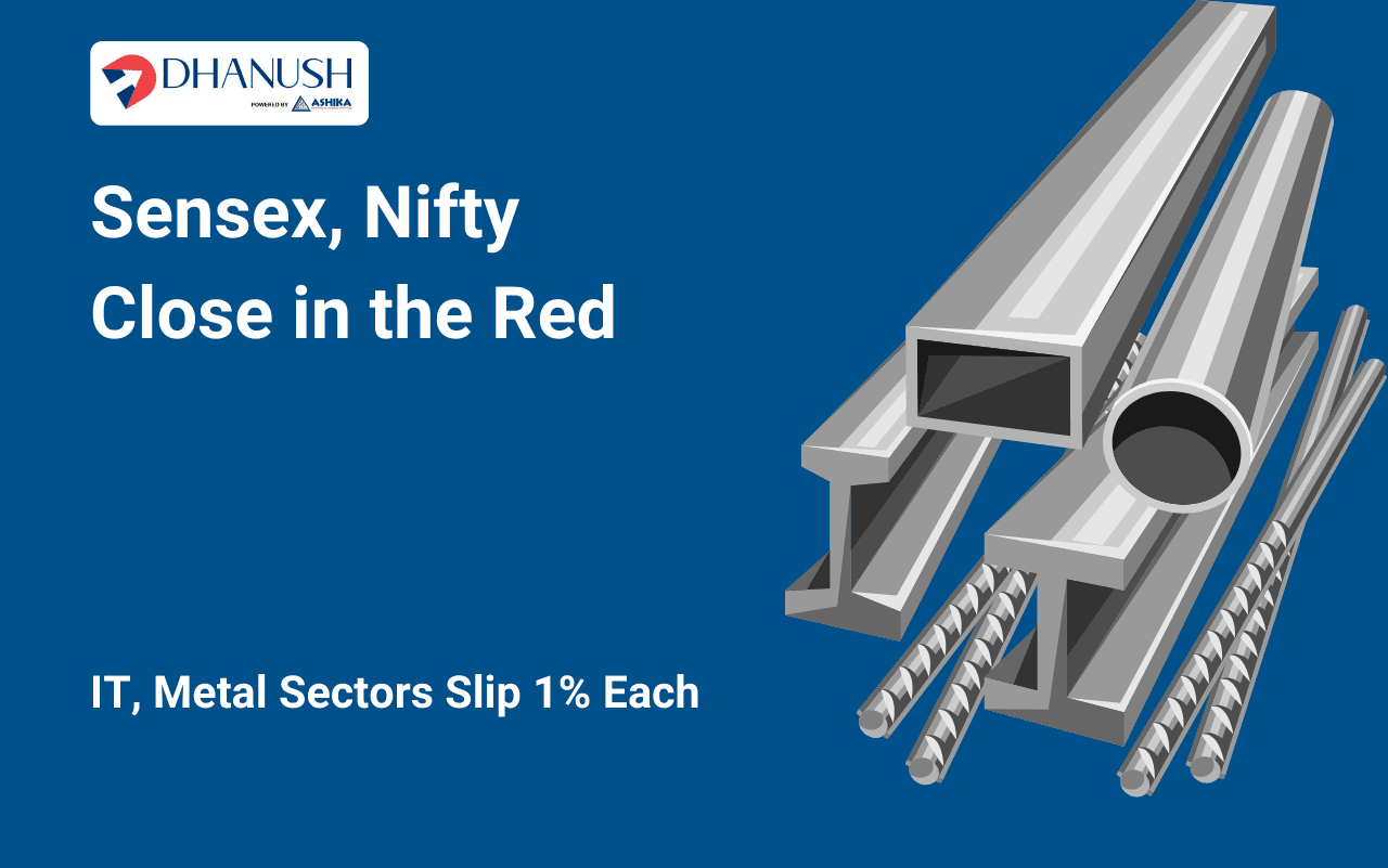 Sensex, Nifty Close in the Red; IT, Metal Sectors Slip 1% Each