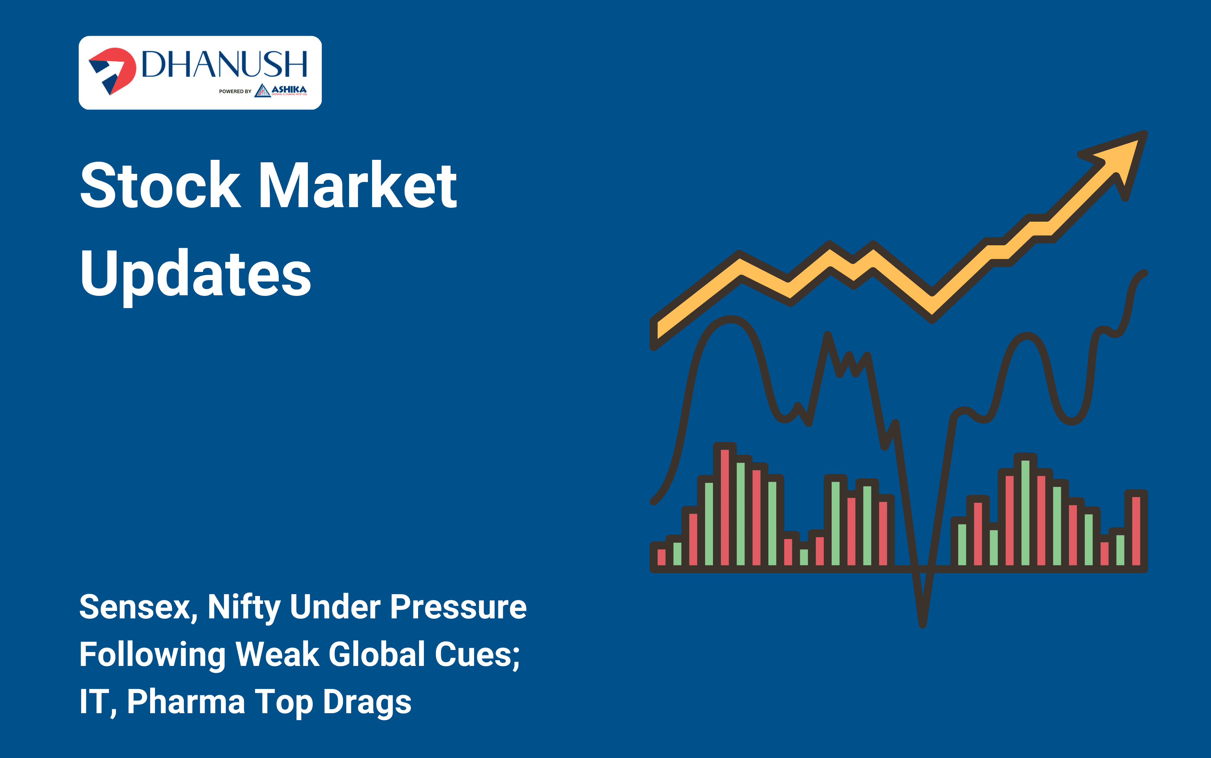 Stock Market Updates: Sensex, Nifty Under Pressure Following Weak Global Cues; IT, Pharma Top Drags