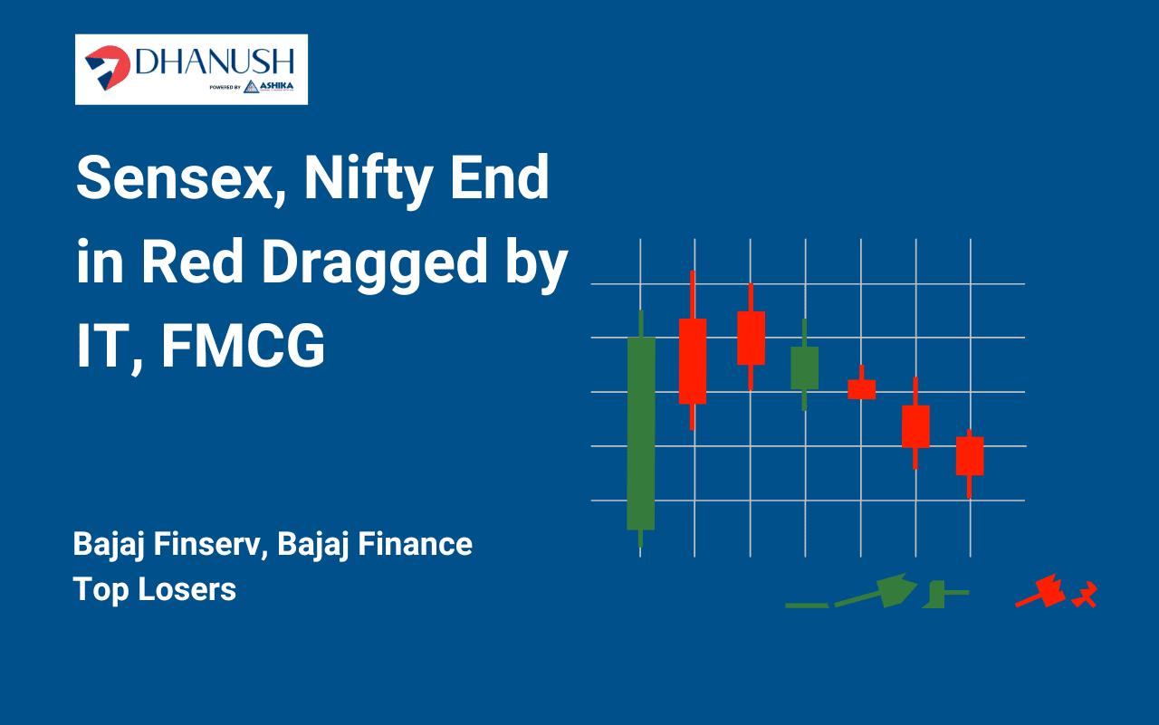 Sensex, Nifty End in Red Dragged by IT, FMCG; Bajaj Twins Top Losers