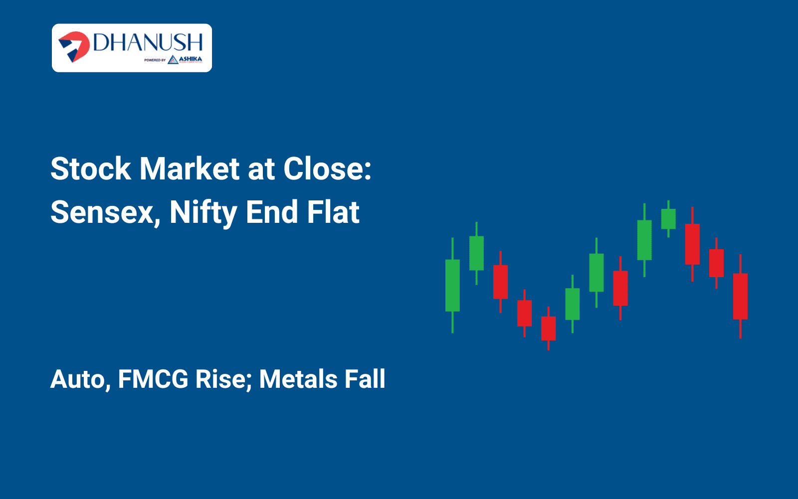 Stock Market at Close: Sensex, Nifty End Flat; Auto, FMCG Rise; Metals Fall